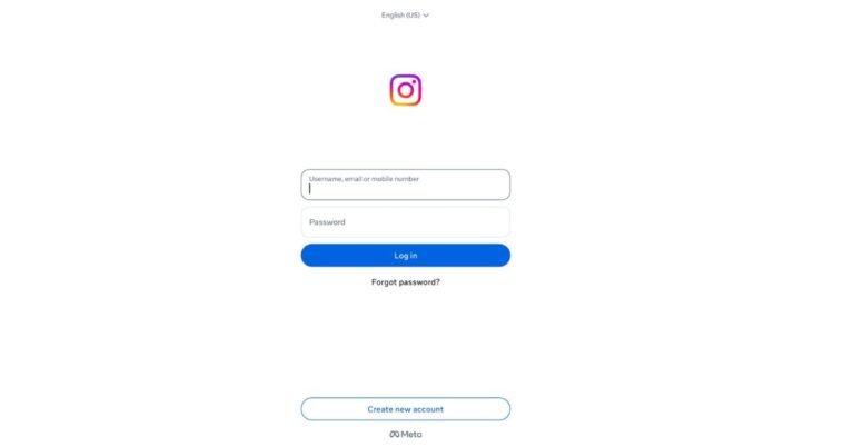 Instagram login screen showing no Meta automated bans warning